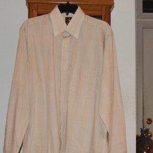NWT $95 TAILORBYRD Brown Check Dress or Casual Shirt L